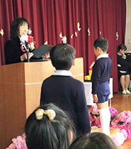 妹尾幼稚園の卒園式へ出席しました。